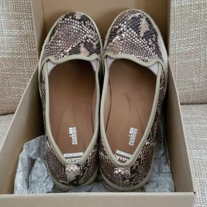 Clark's Leather and Printed Fabric Espadrilles